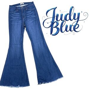 Judy Blue 70’s high waist super flare medium wash jeans super stretch size 9/29